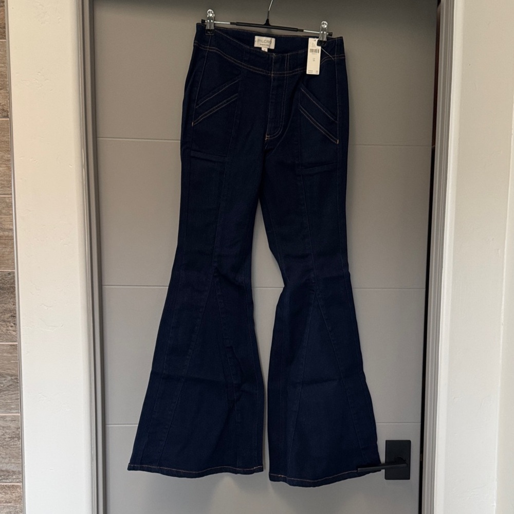 Pilcro Navy Flare Jeans